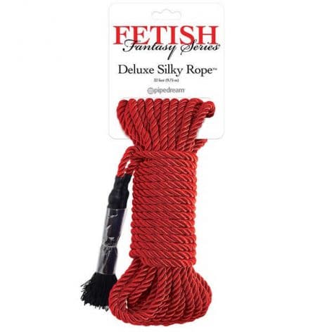 red deluxe silky rope by fetish fantasy