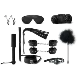 black 10 piece bondage kit