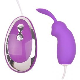 purple wired silicone rabbit egg vibe
