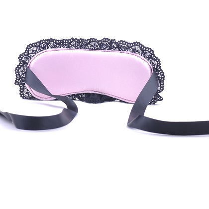 pink blindfold with lace trim