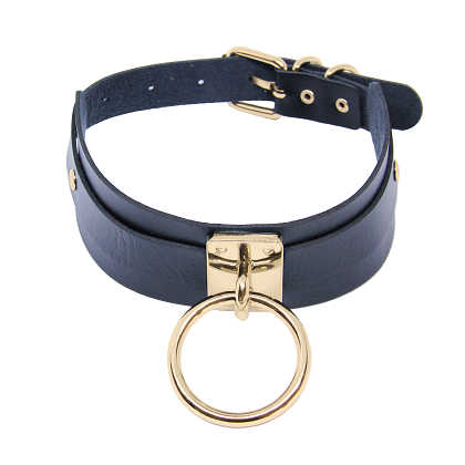 love in leather collar with gold o-ring
