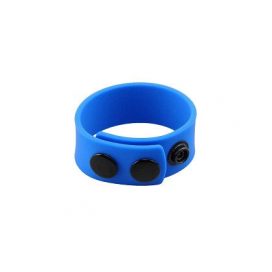 blue love in leather silicone cockring