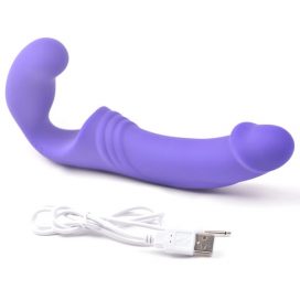 purple strapless strap on