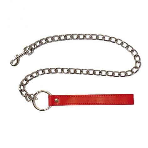 red chain leash