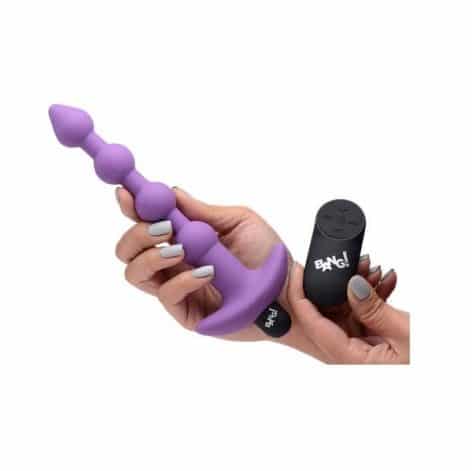 Bang remote vibrating anal beads purple