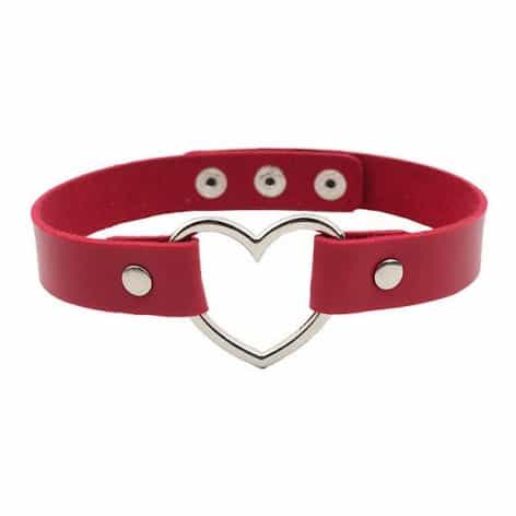 red heart bondage choker necklace