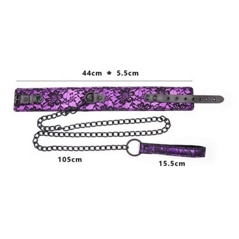 las selct purple bondage collar and lead