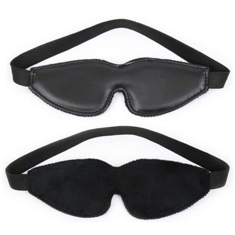 all black plush lined blindfold