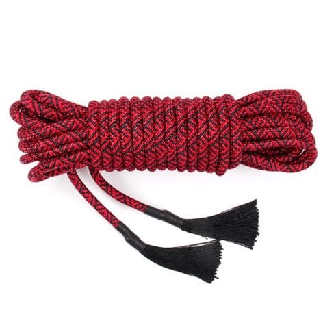 red nylon bondage rope