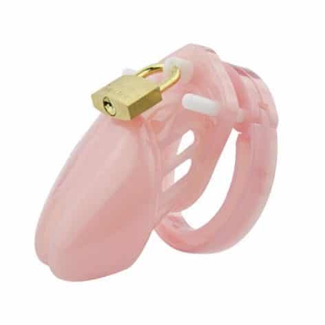 pink short male chastity cage