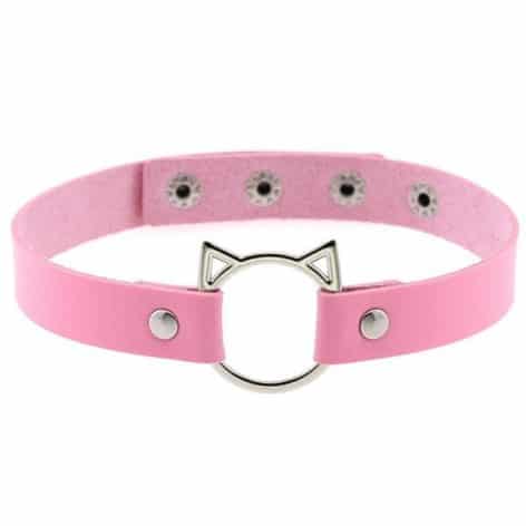 pink cat head collar