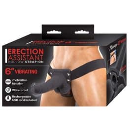 Erection assist 6 inch vibrating strap on