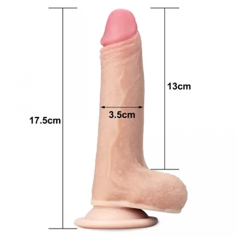 7 inch sliding skin dong with balls