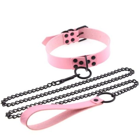 pink punnk collar lead