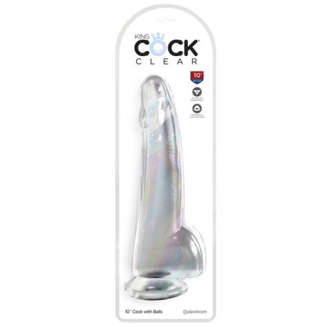 king cock 10 inch cock with balls clear