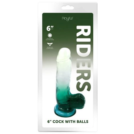 riders 6 inch green cock with balls