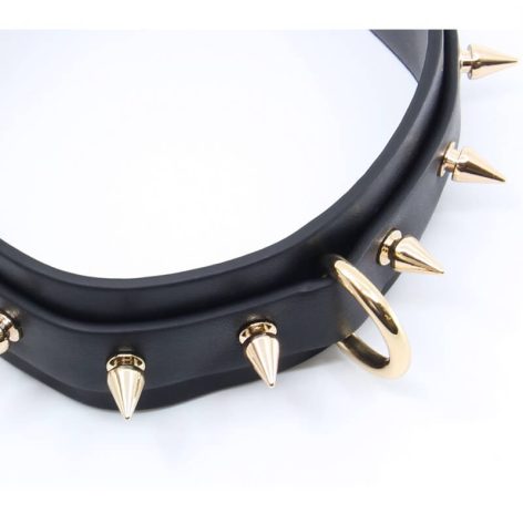 gold spike collar love in leather