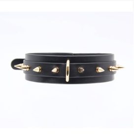 love in leather spiked gold collar