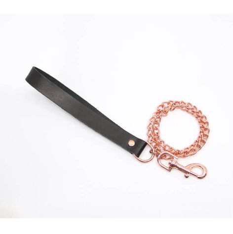 luxury leather chain and lead rose gold