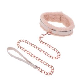 shop peaches and creame fur collar and leash at sinderellas.com.au
