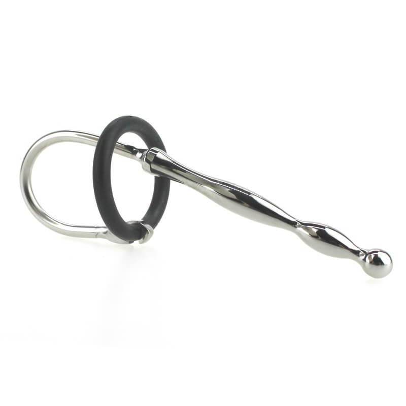 shop metal penis plug with silicone glans ring