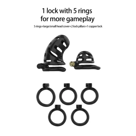 shop black abs male chastity cage set at sinderellas.com.au